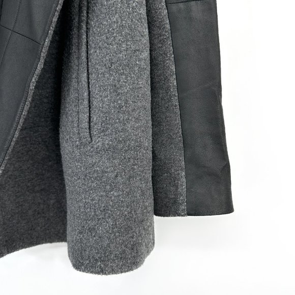 Theory Gray and Black Pea Coat - Picture 4 of 10